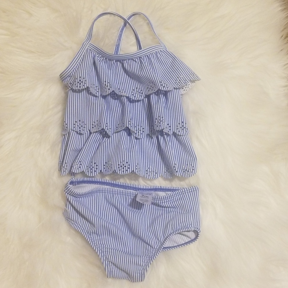 Striped 2pc bathing suit